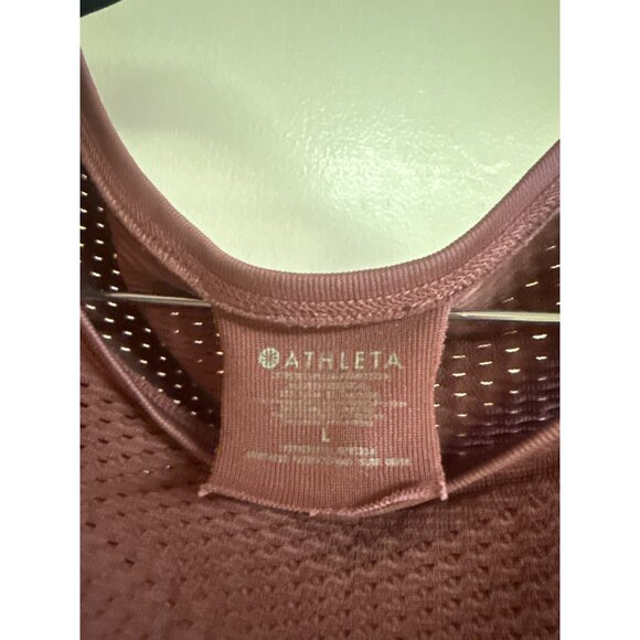 Athleta Trophy Burgundy Seamless Medium-Impact Sports Bra Large Breathable Mesh - Picture 5 of 8